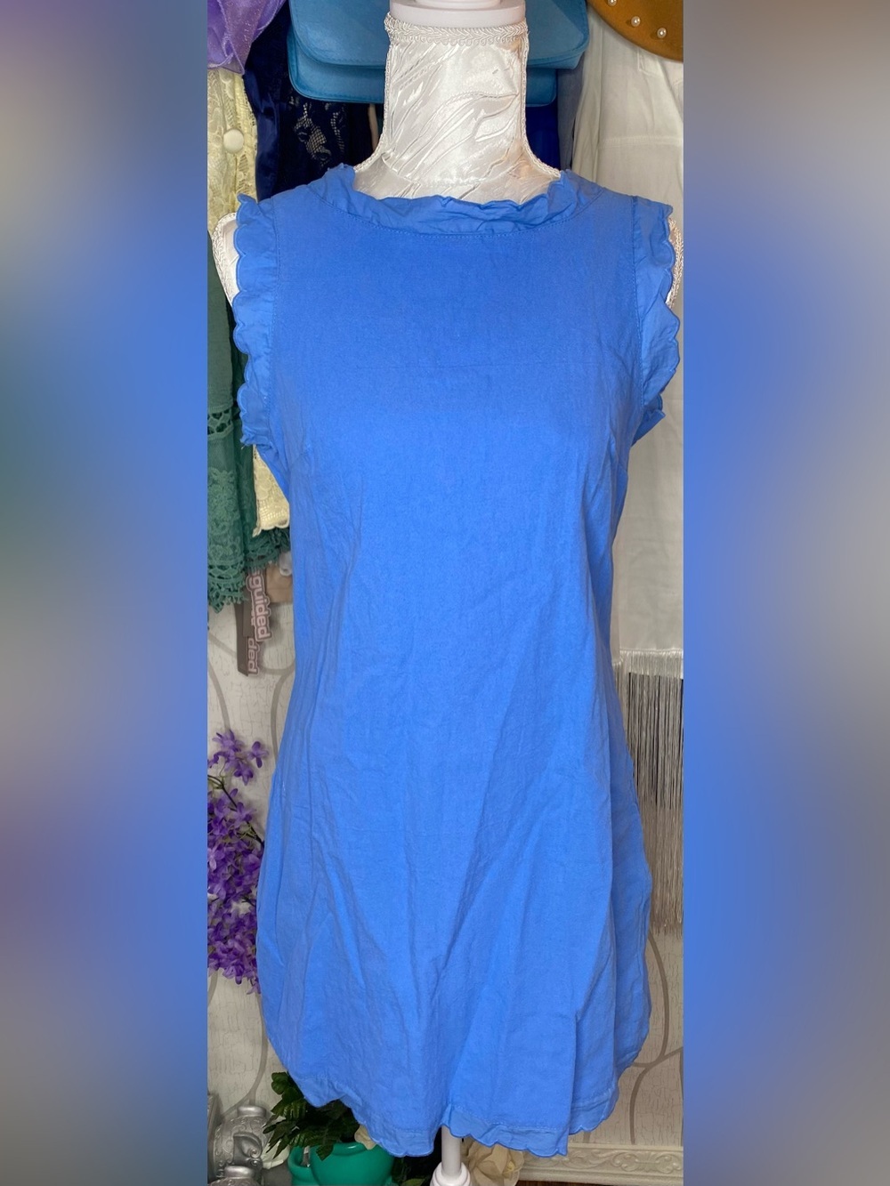 ๐๐ท Blue Ruffle Tank Shift Dress ๐ท๐ - Picture 2 of 8